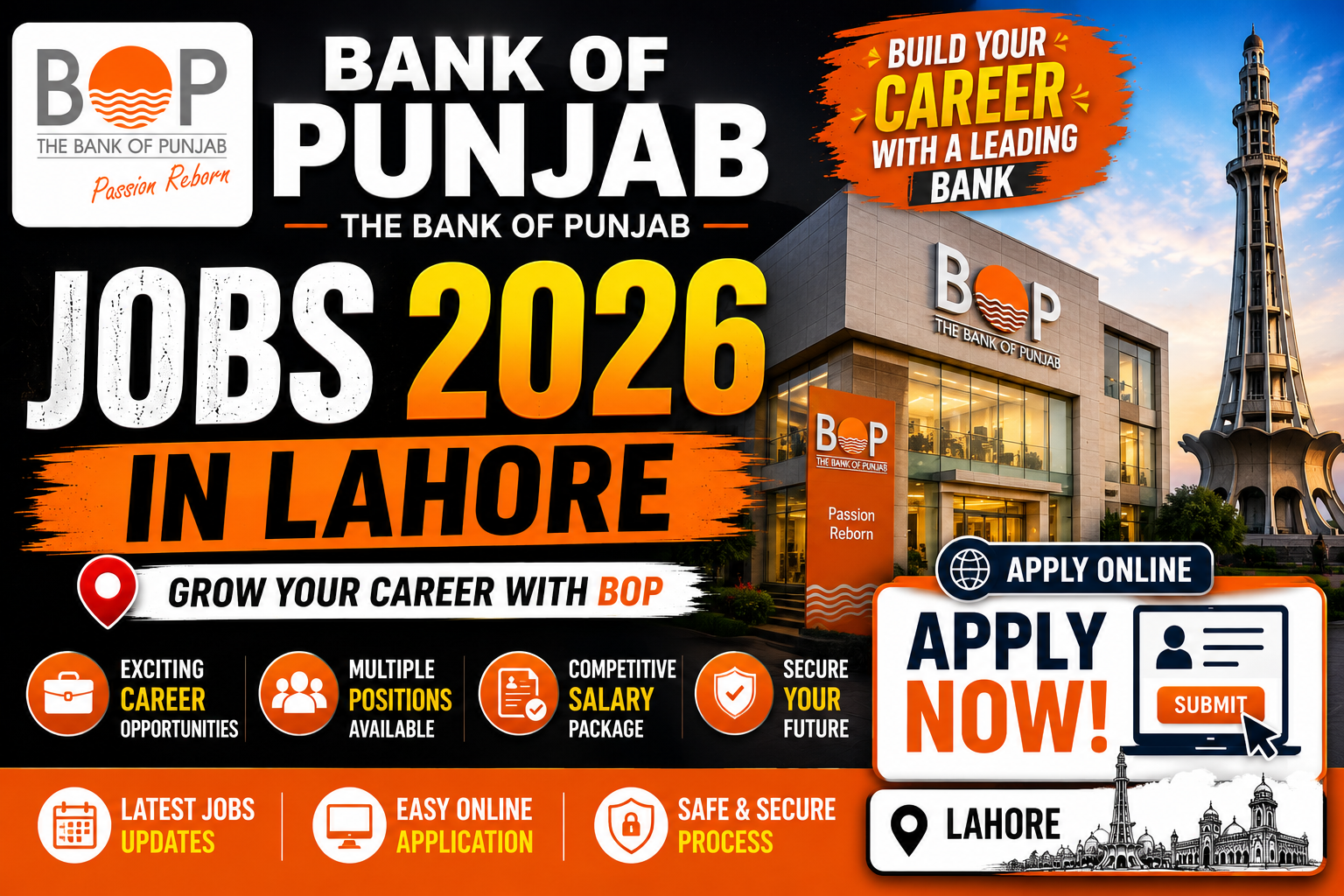 Bank of Punjab Jobs 2026 In Lahore Online Application