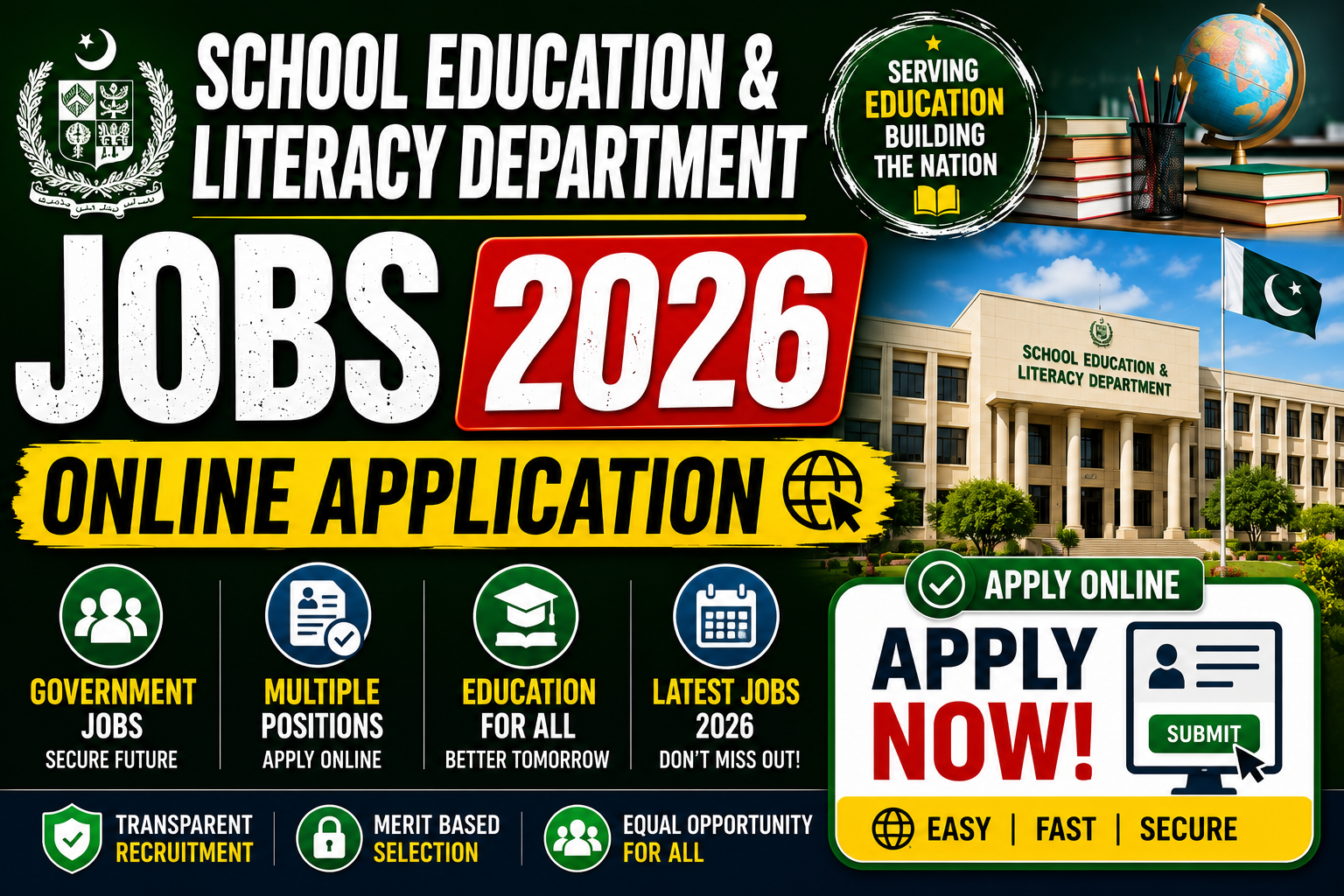 School Education & Literacy Department Jobs 2026 Online Application